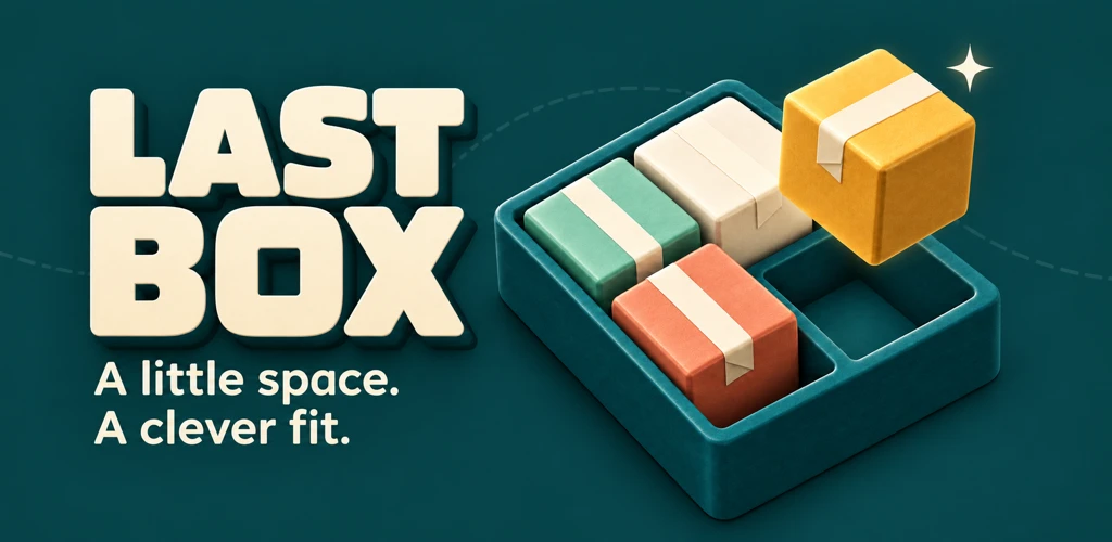 Last Box: a golden parcel hovering above the final space in a tray